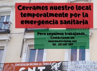 Cierre temporal de nuestro local ante la emergencia sanitaria