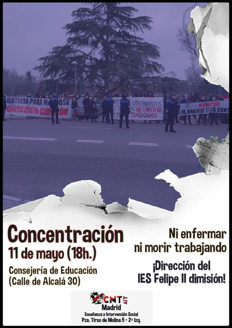 [11 mayo] Concentración por el cese de la dirección del IES Felipe II