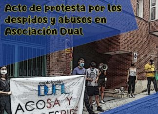 Acto de protesta contra los abusos y despidos en Asociación Dual