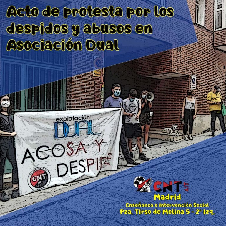 Acto de protesta contra los abusos y despidos en Asociación Dual