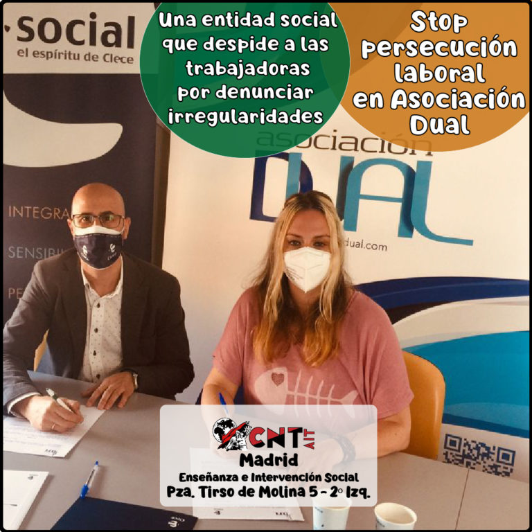Asociación Dual cede ante las compañeras de CNT-AIT en la entidad
