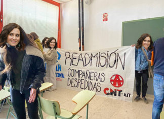 Acto contra la explotación de Plan International en la Fac. de Sociología de la UCM