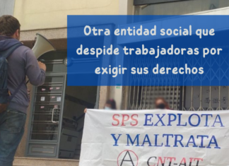 Actos protesta en SPS (Sevicios Profesionales Sociales) contra el despido del compañero