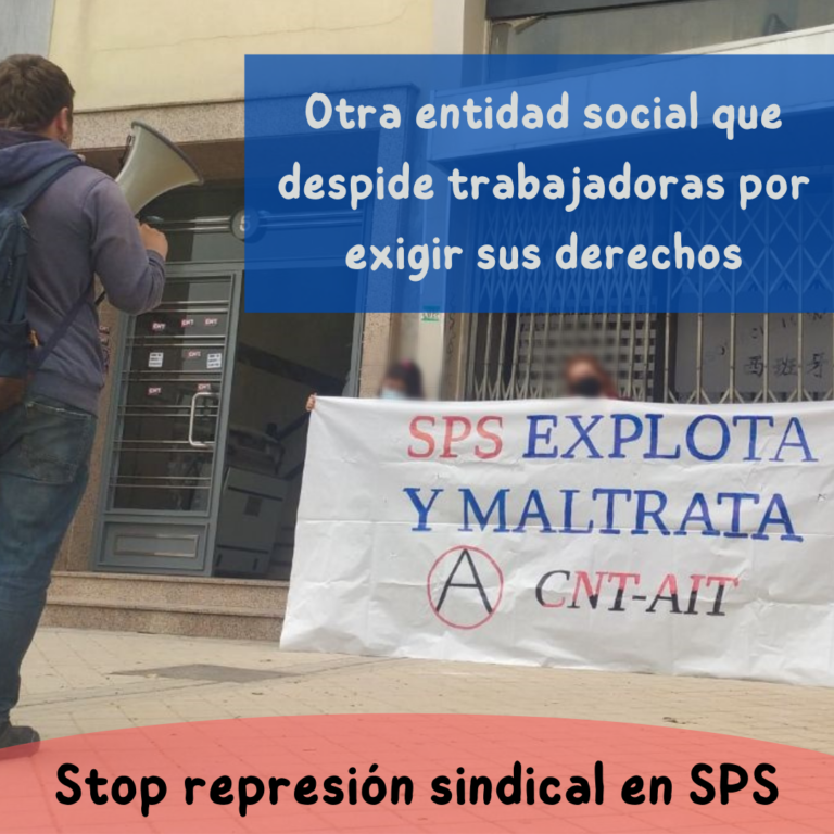 Actos protesta en SPS (Sevicios Profesionales Sociales) contra el despido del compañero