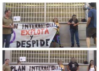 Empezamos el curso con un nuevo acto contra de los despidos de Plan Internacional