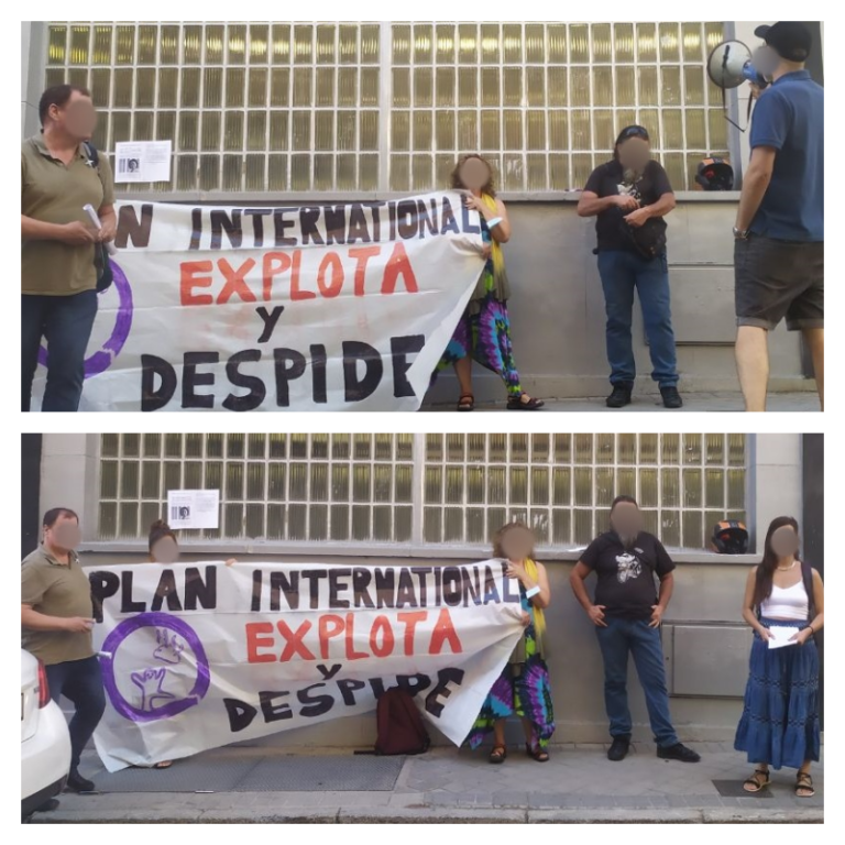 Empezamos el curso con un nuevo acto contra de los despidos de Plan Internacional