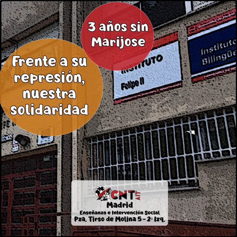 Tres años sin Marijose: represión para castigar la solidaridad