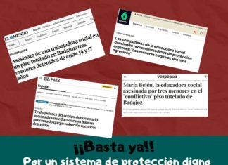 ¡¡Basta ya!! Por un sistema de protección digno para trabajadorxs y chavalxs